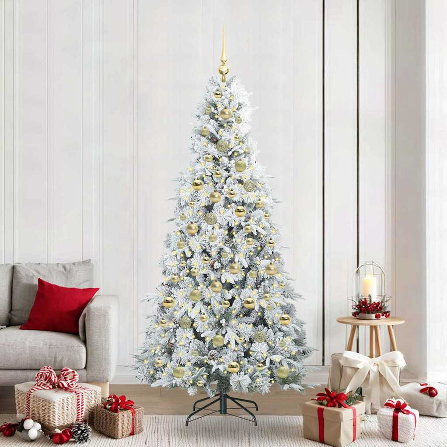 Kunstmatige Inklapbare Kerstboom Wit 210 cm PE en PVC