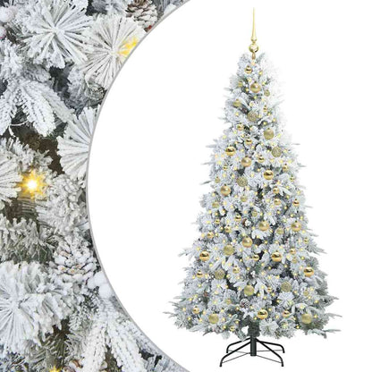 Kunstmatige Inklapbare Kerstboom Wit 210 cm PE en PVC