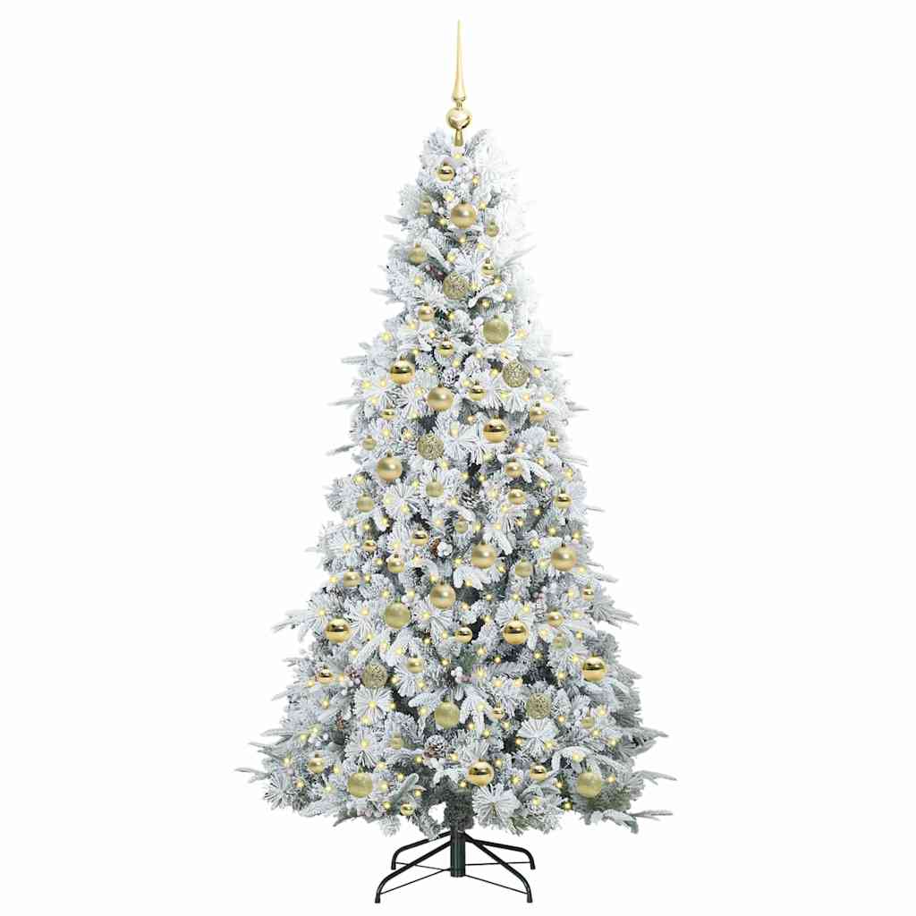 Kunstmatige Inklapbare Kerstboom Wit 210 cm PE en PVC