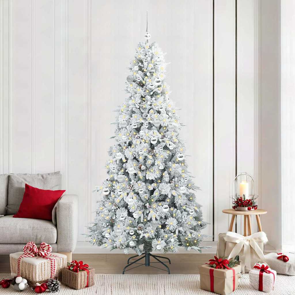 Kunstmatige Inklapbare Kerstboom Wit 210 cm PE en PVC