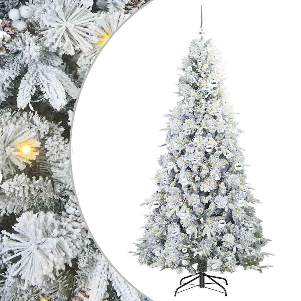Kunstmatige Inklapbare Kerstboom Wit 210 cm PE en PVC