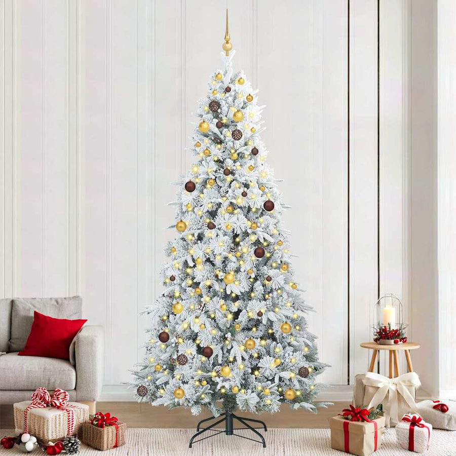 Kunstmatige Inklapbare Kerstboom Wit 240 cm PE en PVC