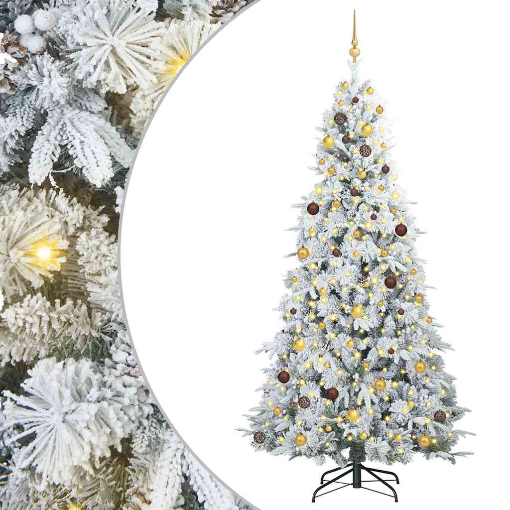Kunstmatige Inklapbare Kerstboom Wit 240 cm PE en PVC