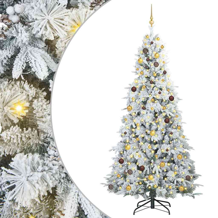 Kunstmatige Inklapbare Kerstboom Wit 240 cm PE en PVC
