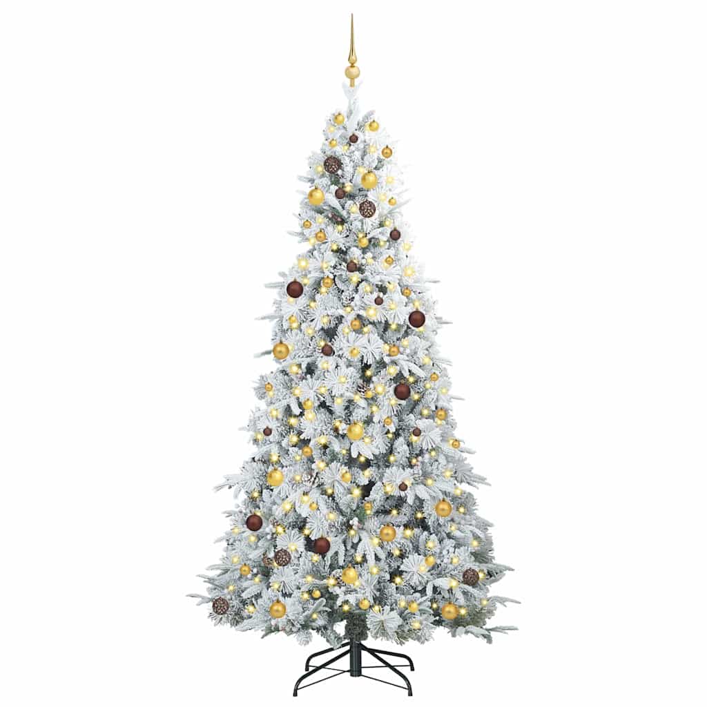 Kunstmatige Inklapbare Kerstboom Wit 240 cm PE en PVC