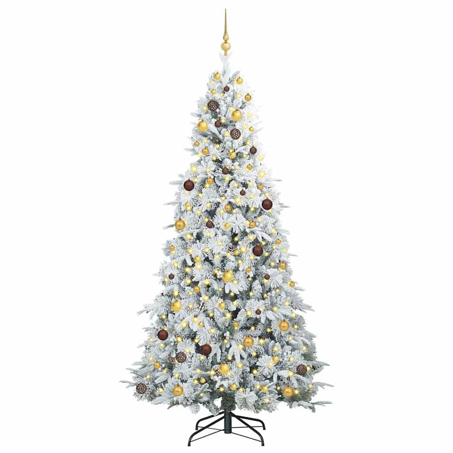 Kunstmatige Inklapbare Kerstboom Wit 240 cm PE en PVC