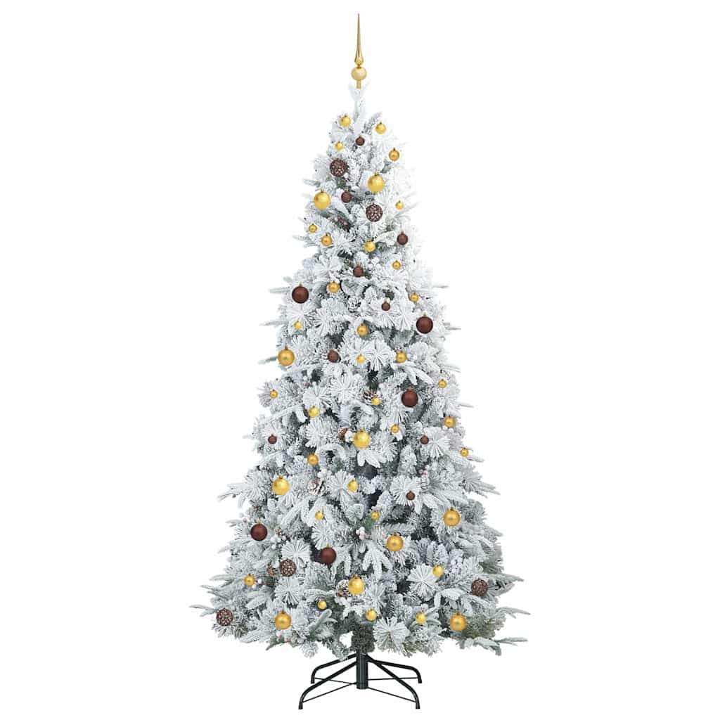 Kunstmatige Inklapbare Kerstboom Wit 240 cm PE en PVC