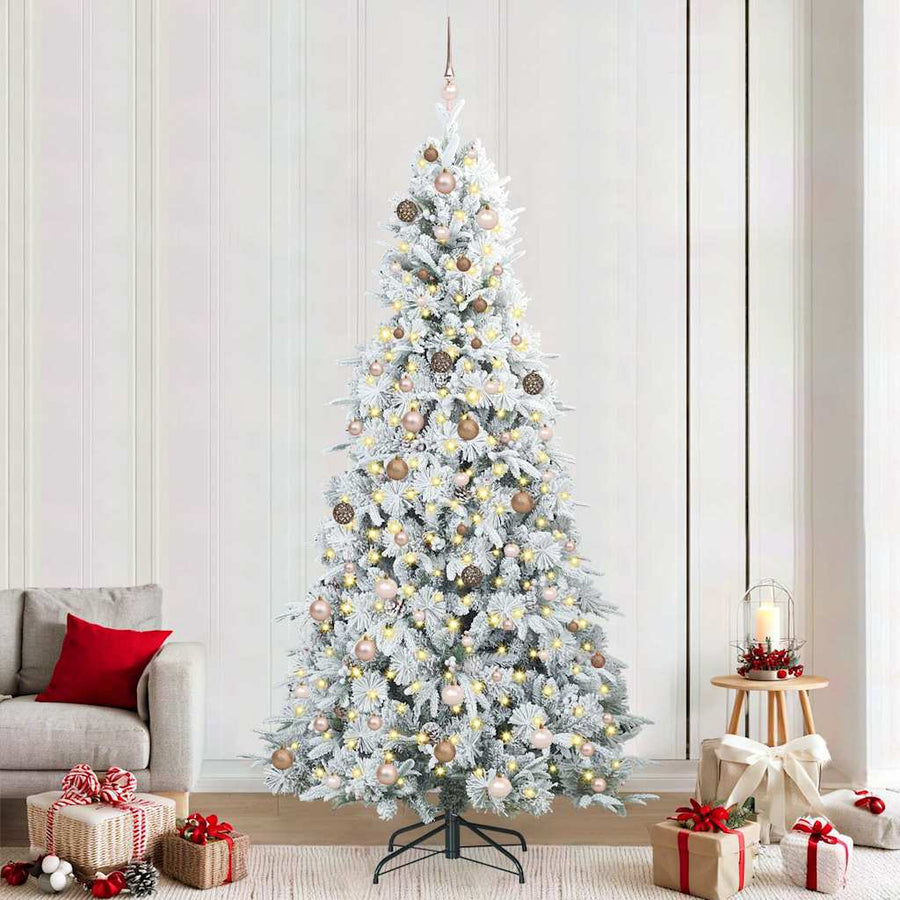 Kunstmatige Inklapbare Kerstboom Wit 240 cm PE en PVC