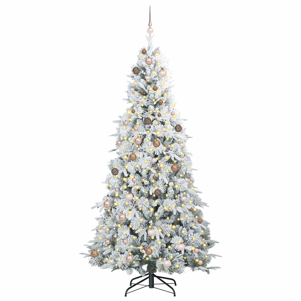Kunstmatige Inklapbare Kerstboom Wit 240 cm PE en PVC