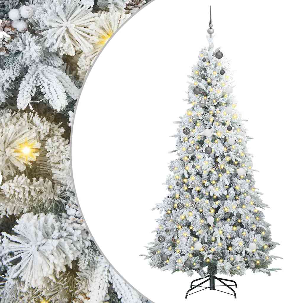 Kunstmatige Inklapbare Kerstboom Wit 240 cm PE en PVC