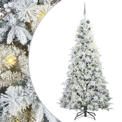 Kunstmatige Inklapbare Kerstboom Wit 240 cm PE en PVC