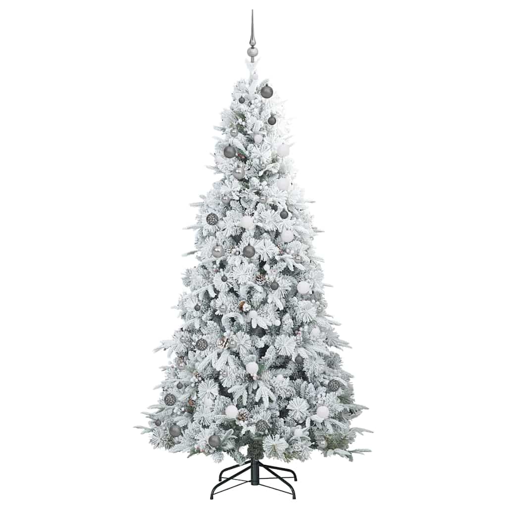 Kunstmatige Inklapbare Kerstboom Wit 240 cm PE en PVC