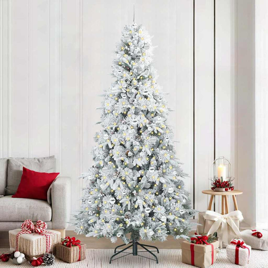 Kunstmatige Inklapbare Kerstboom Wit 240 cm PE en PVC
