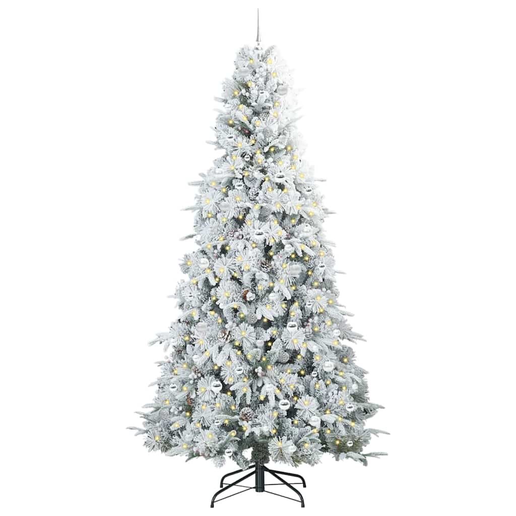 Kunstmatige Inklapbare Kerstboom Wit 240 cm PE en PVC
