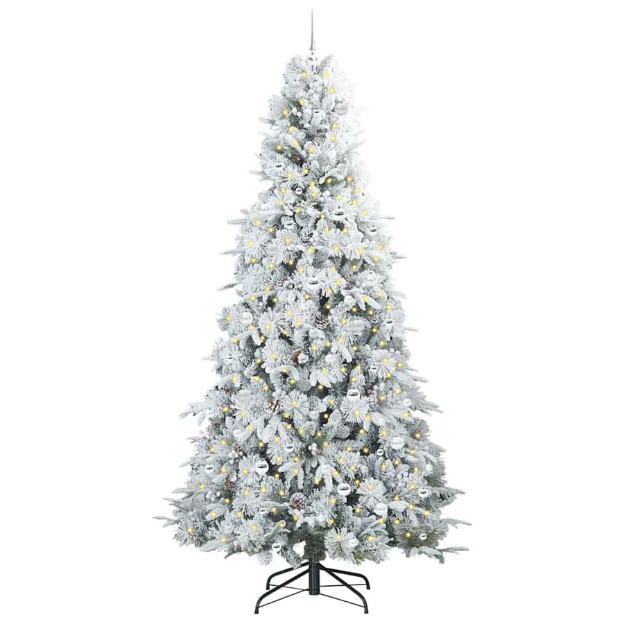 Kunstmatige Inklapbare Kerstboom Wit 240 cm PE en PVC