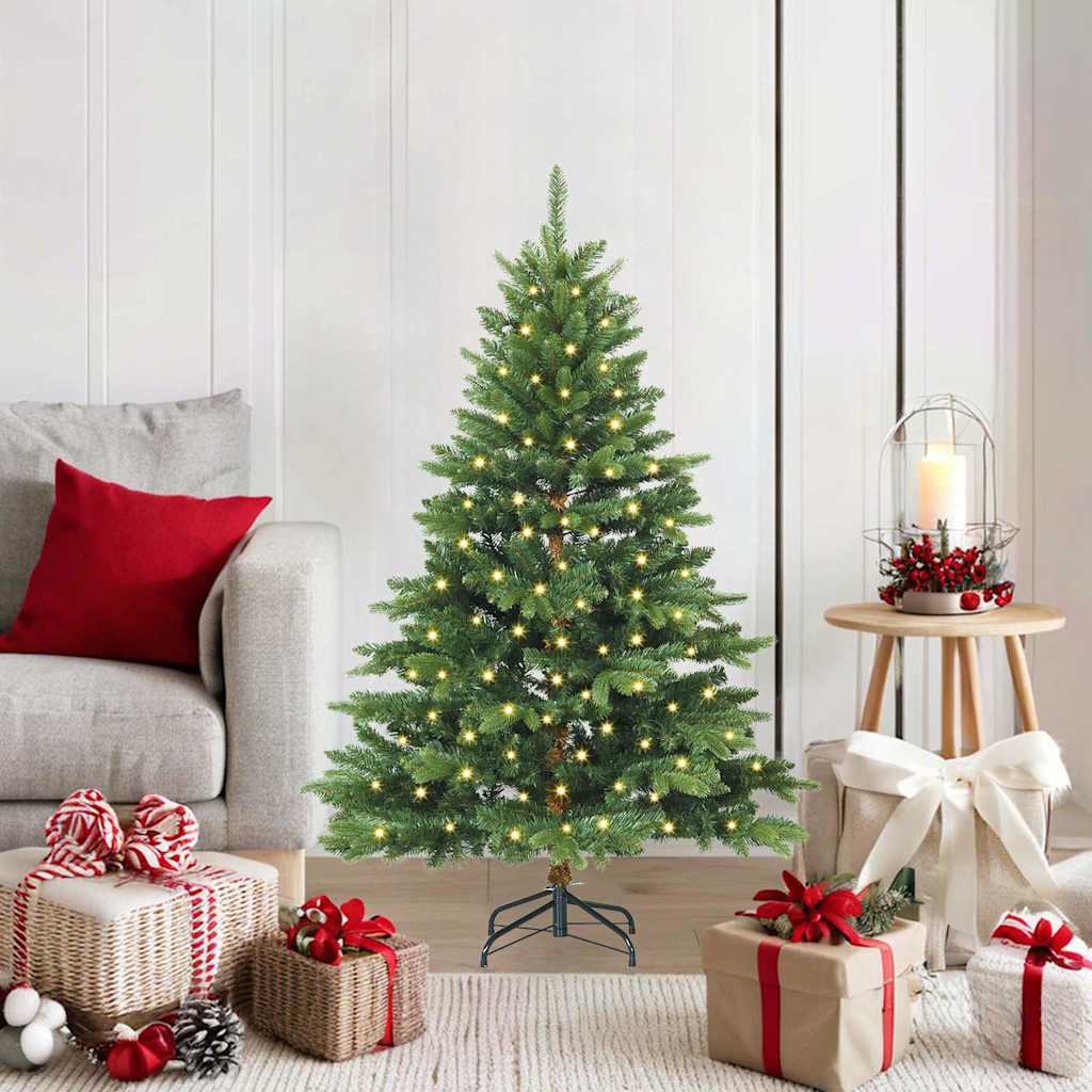 Kunstkerstboom met 150 LED met standaard Groen 120 cm PE en PVC