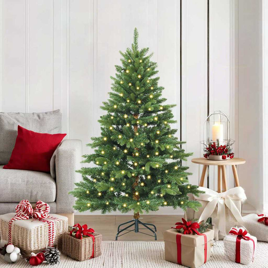 Kunstkerstboom met 150 LED met standaard Groen 150 cm PE en PVC