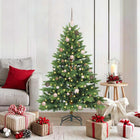 Artificial Christmas Tree with 150 LED Lights with Stand Green 150 cm PE and PVC