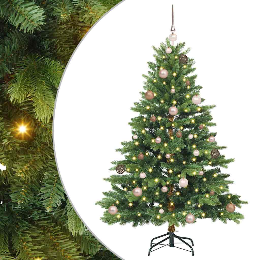 Kunstkerstboom met 150 LED met standaard Groen 150 cm PE en PVC