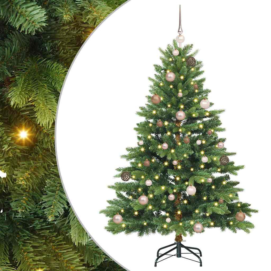 Kunstkerstboom met 150 LED met standaard Groen 150 cm PE en PVC