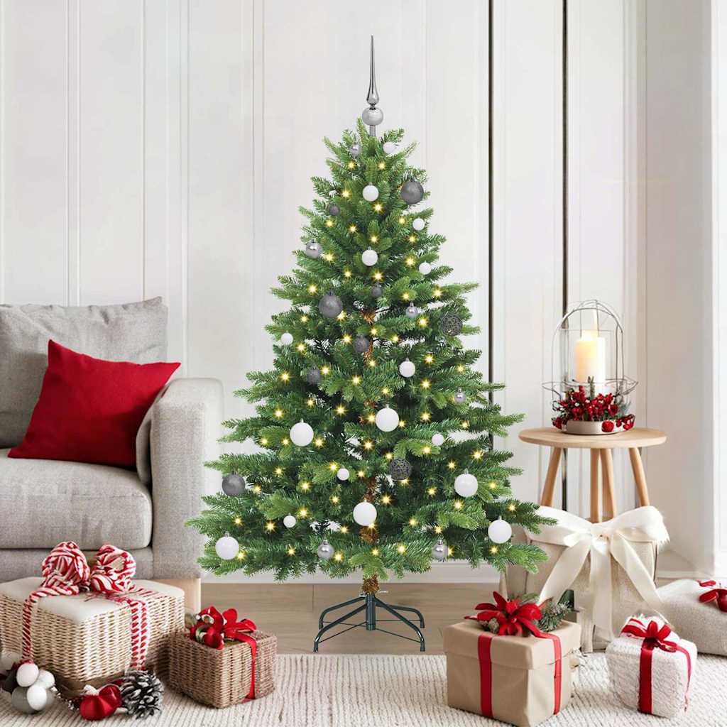 Kunstkerstboom met 150 LED met standaard Groen 150 cm PE en PVC
