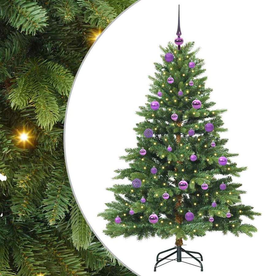 Kunstkerstboom met 150 LED met standaard Groen 150 cm PE en PVC