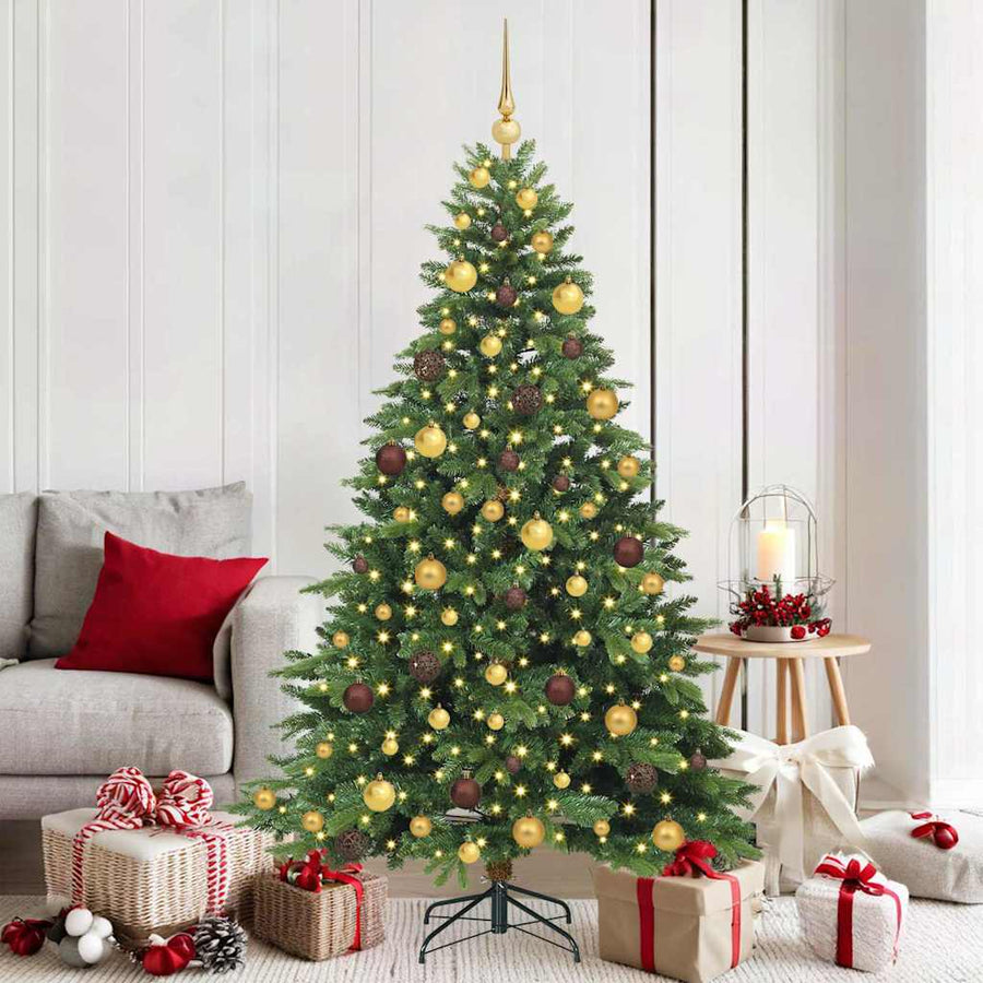 Kunstkerstboom met 300 LED met standaard Groen 180 cm PE en PVC