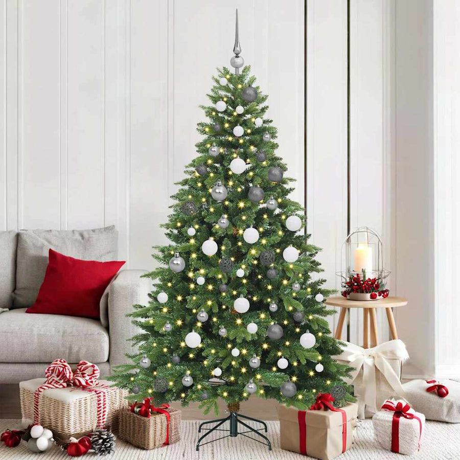 Kunstkerstboom met 300 LED met standaard Groen 180 cm PE en PVC