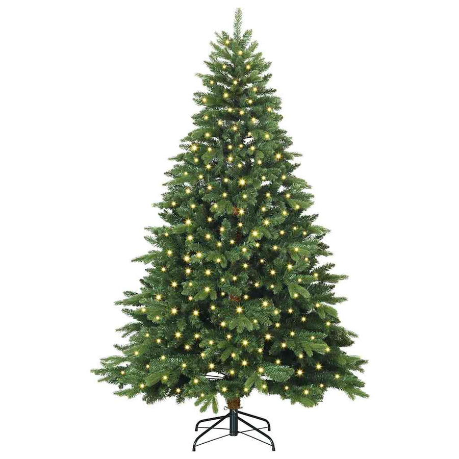 Kunstkerstboom met 300 LED met standaard Groen 210 cm PE en PVC