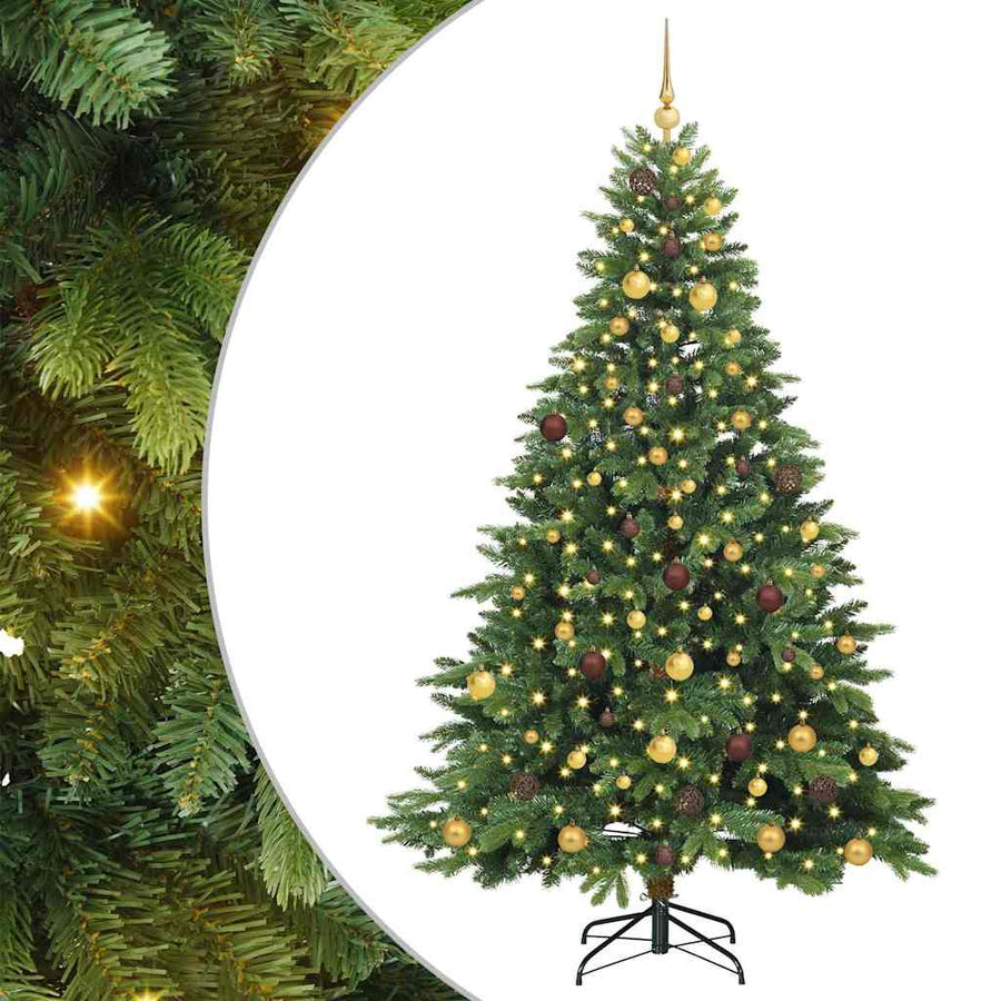 Kunstkerstboom met 300 LED met standaard Groen 210 cm PE en PVC