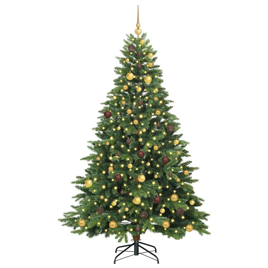 Kunstkerstboom met 300 LED met standaard Groen 210 cm PE en PVC