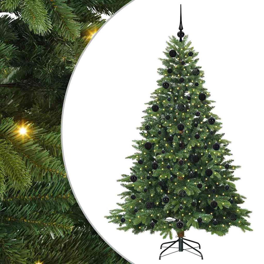 Kunstkerstboom met 300 LED met standaard Groen 210 cm PE en PVC