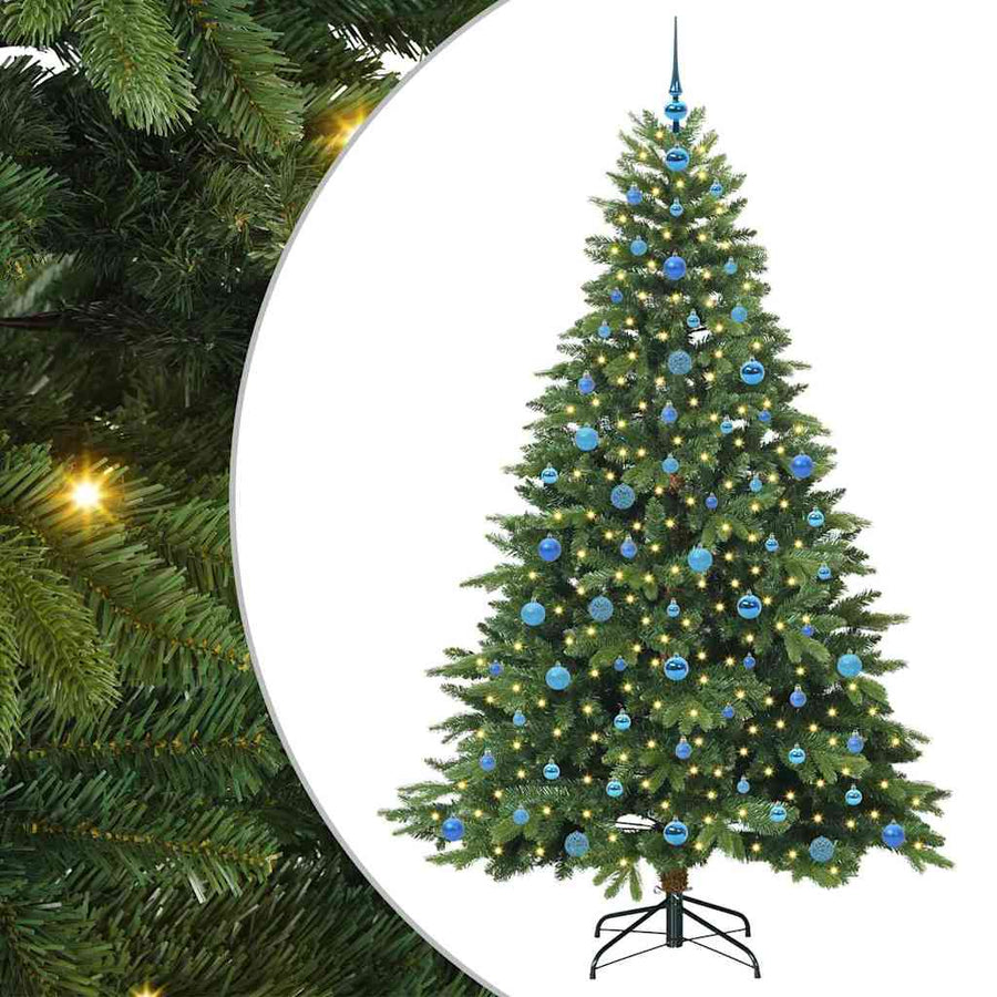 Kunstkerstboom met 300 LED met standaard Groen 210 cm PE en PVC
