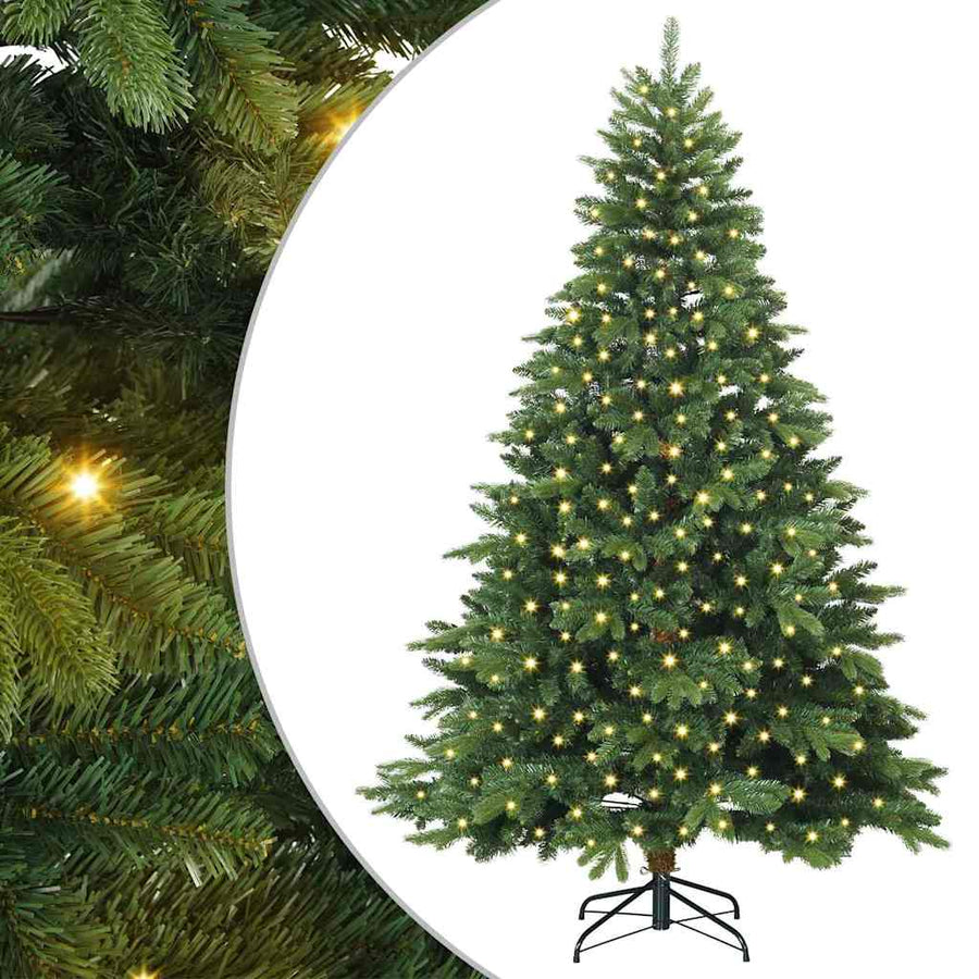 Kunstkerstboom met 300 LED met standaard Groen 240 cm PE en PVC