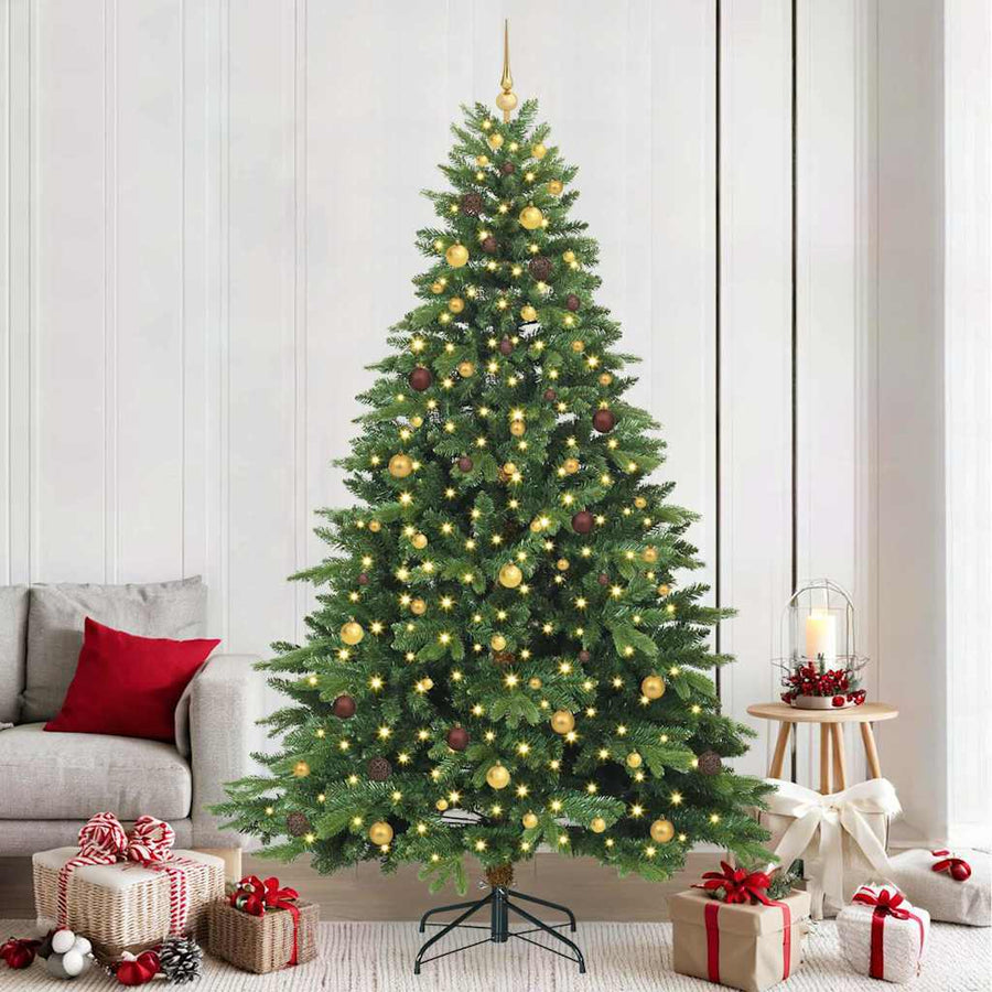 Kunstkerstboom met 300 LED met standaard Groen 240 cm PE en PVC