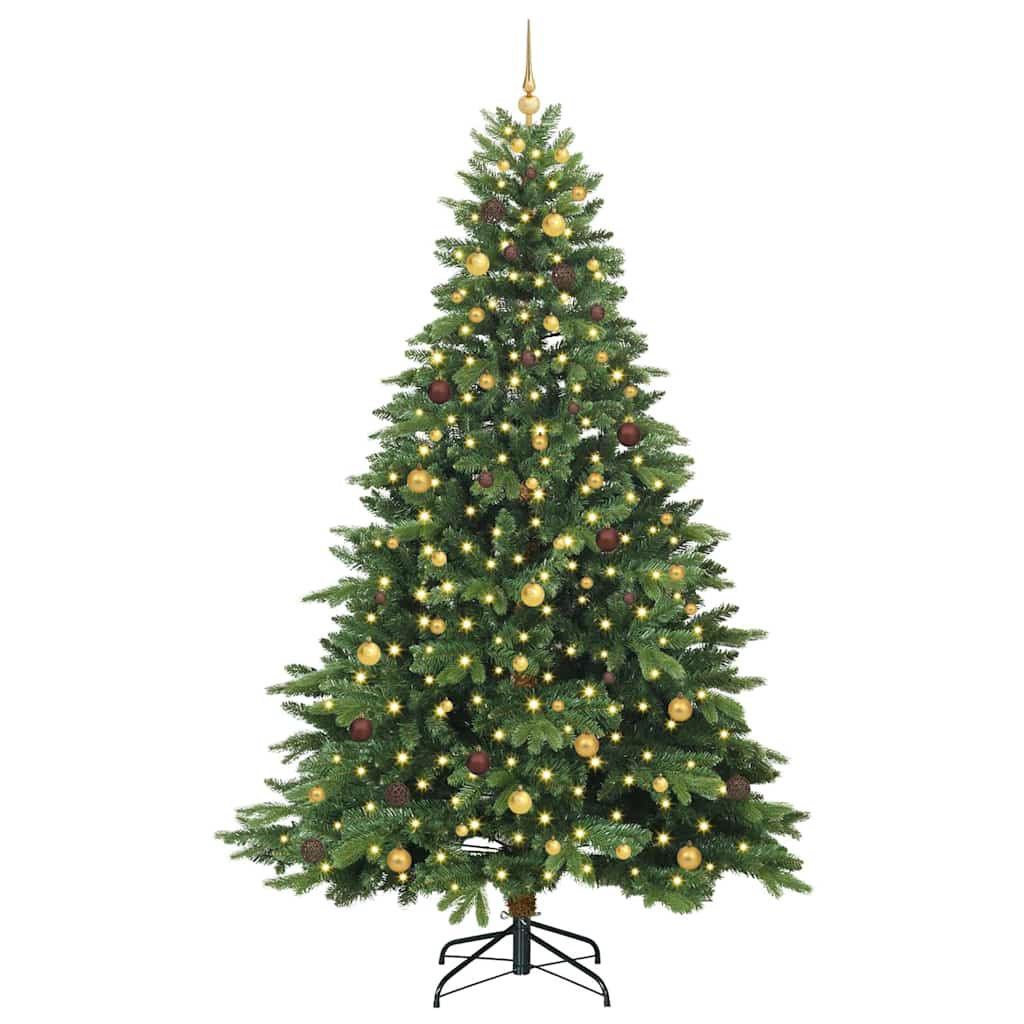 Kunstkerstboom met 300 LED met standaard Groen 240 cm PE en PVC