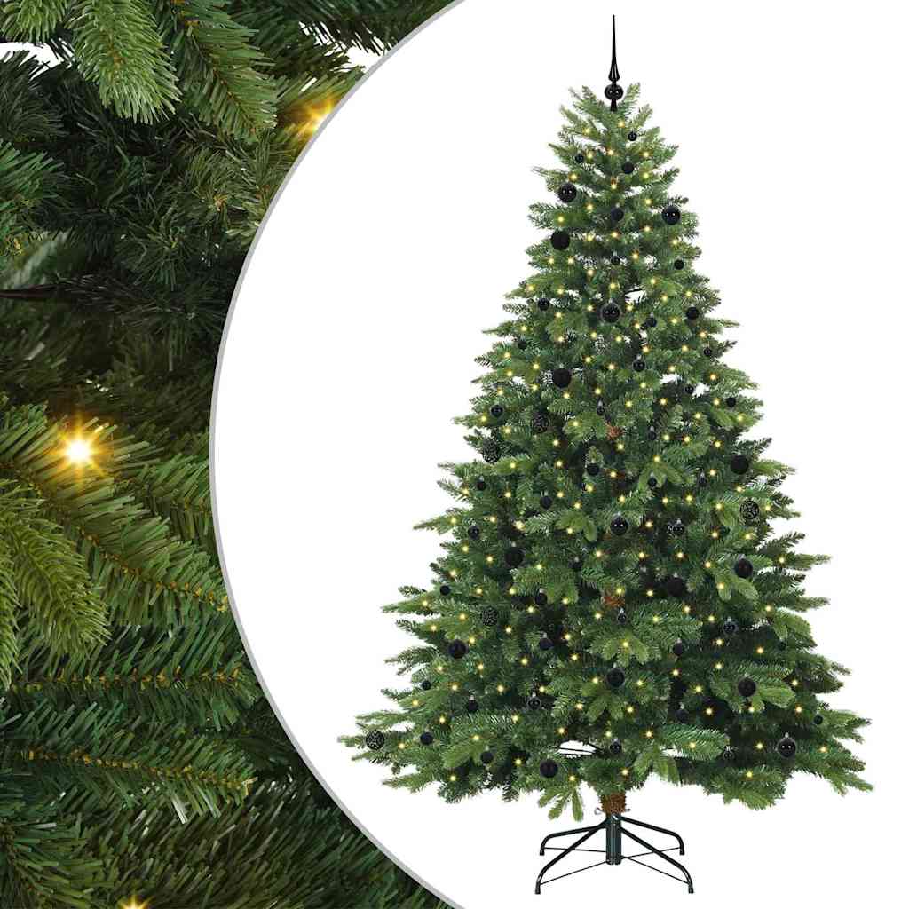 Kunstkerstboom met 300 LED met standaard Groen 240 cm PE en PVC