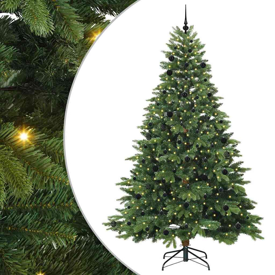 Kunstkerstboom met 300 LED met standaard Groen 240 cm PE en PVC