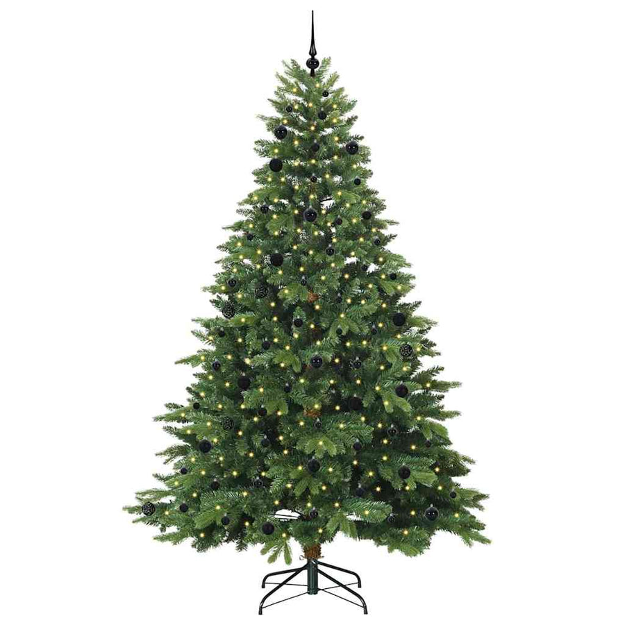 Kunstkerstboom met 300 LED met standaard Groen 240 cm PE en PVC