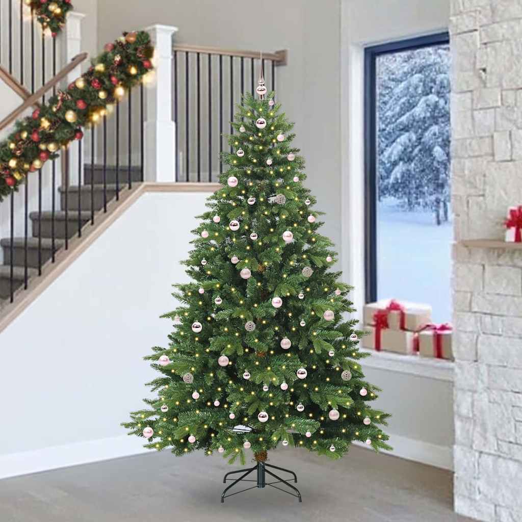 Kunstkerstboom met 300 LED met standaard Groen 240 cm PE en PVC