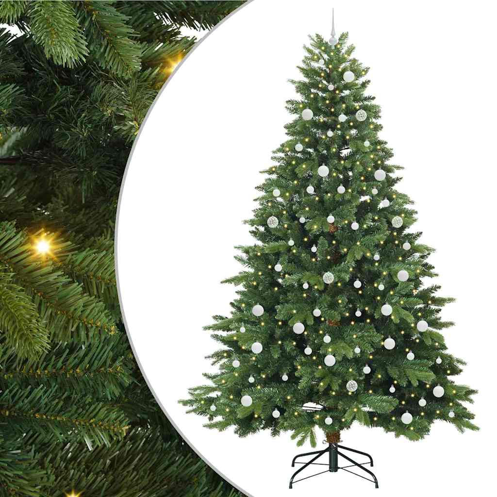 Kunstkerstboom met 300 LED met standaard Groen 240 cm PE en PVC