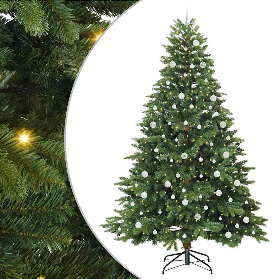 Kunstkerstboom met 300 LED met standaard Groen 240 cm PE en PVC