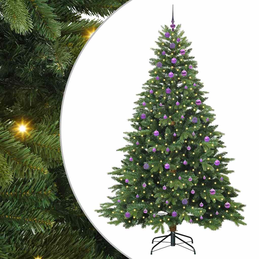 Kunstkerstboom met 300 LED met standaard Groen 240 cm PE en PVC