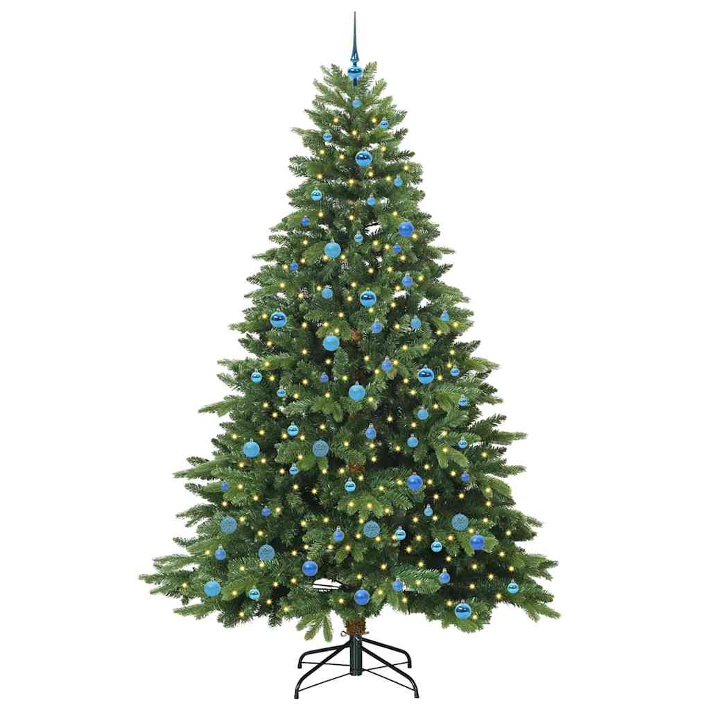 Kunstkerstboom met 300 LED met standaard Groen 240 cm PE en PVC