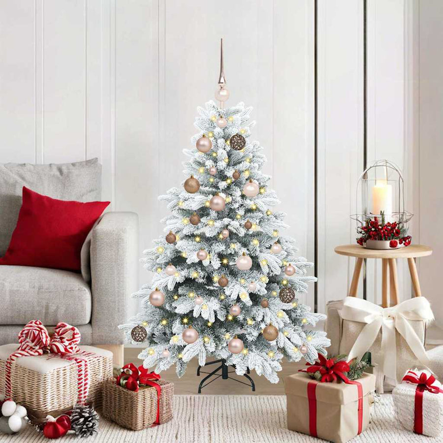 Kunstkerstboom met 150 LED met standaard Wit 120 cm PE en PVC