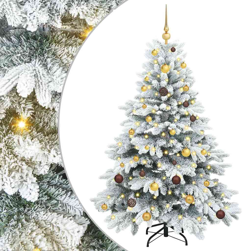 Kunstkerstboom met 150 LED met standaard Groen 150 cm PE en PVC