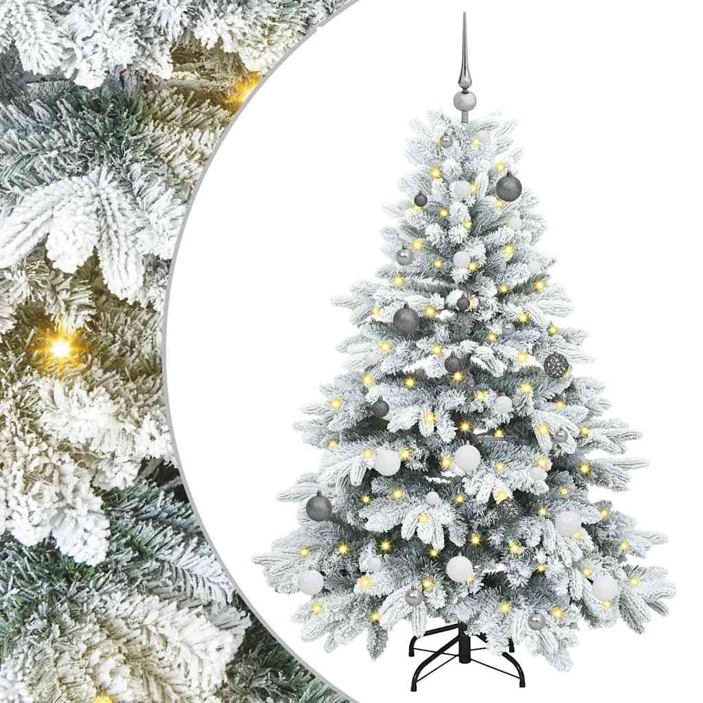 Kunstkerstboom met 150 LED met standaard Groen 150 cm PE en PVC