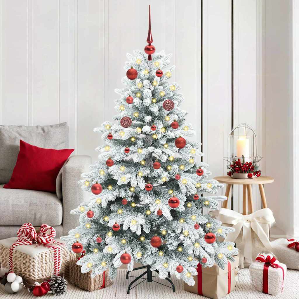 Kunstkerstboom met 150 LED met standaard Groen 150 cm PE en PVC