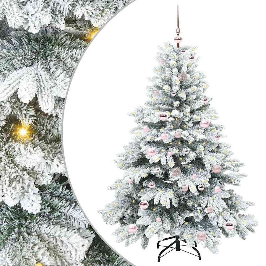 Kunstkerstboom met 150 LED met standaard Groen 150 cm PE en PVC
