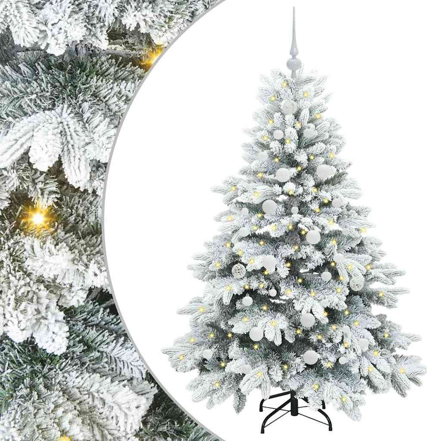 Kunstkerstboom met 150 LED met standaard Groen 150 cm PE en PVC